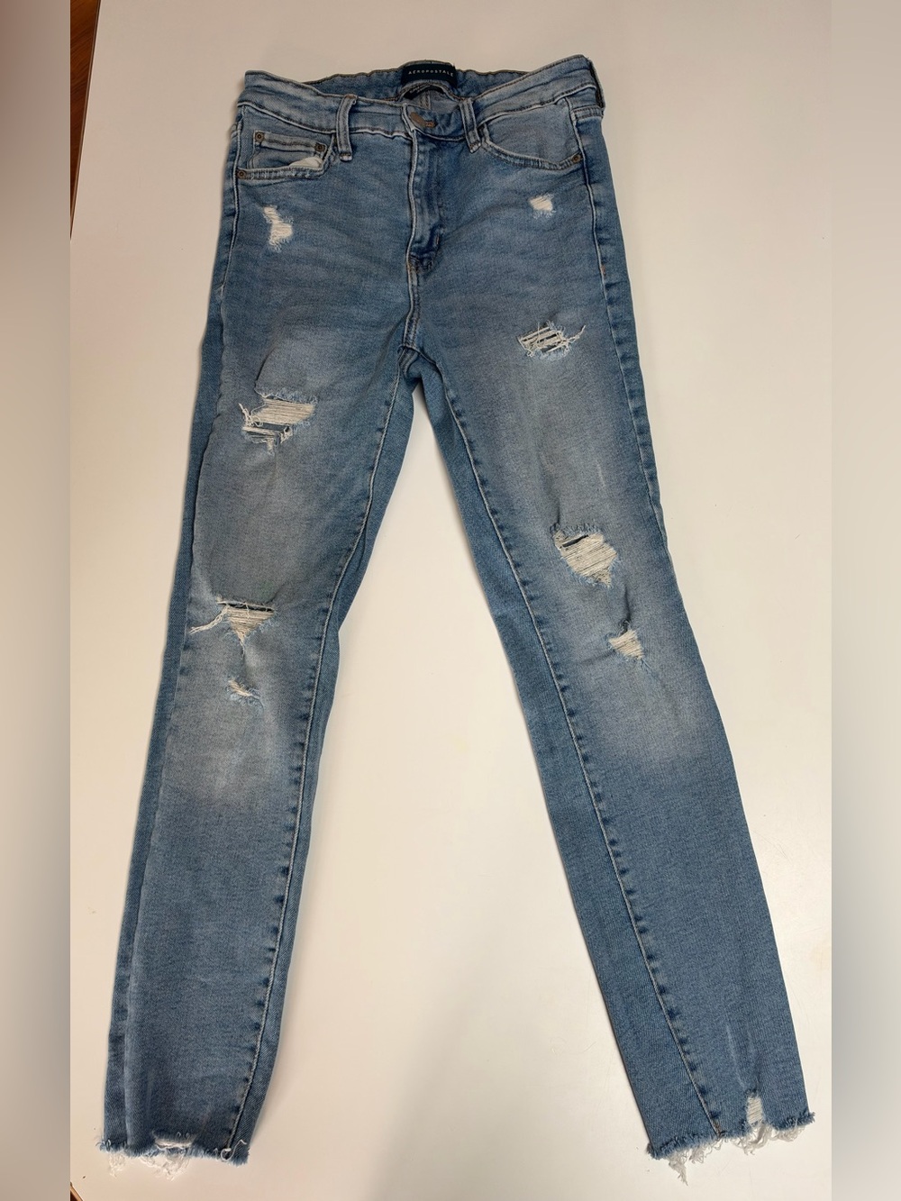 Aeropostale Light Blue Distressed Skinny Jeans